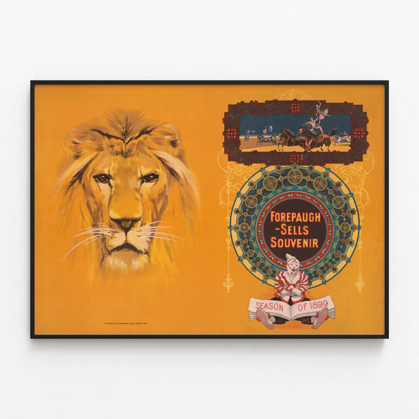 Vintage poster Forepaugh Sells Souvenir Season 1899 — framed artwork on a wall