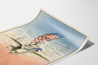 Vintage Forward America poster with American flag and eagle