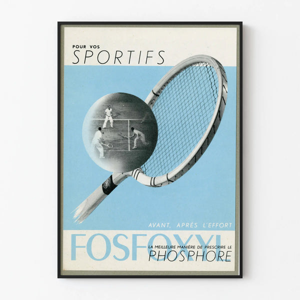 Vintage Tennis Poster Fosfoxyl Wall Decoration for Sports