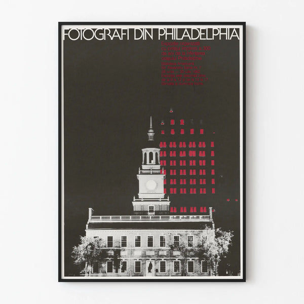 Vintage Poster of Philadelphia Photographs in Black and Red