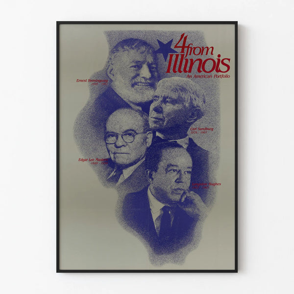 Vintage poster 4 from Illinois - American literary portraits