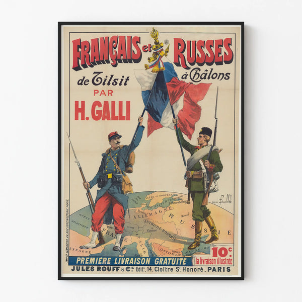 Vintage Wall Decoration Poster of the Franco-Russian at Châlons by H. Galli