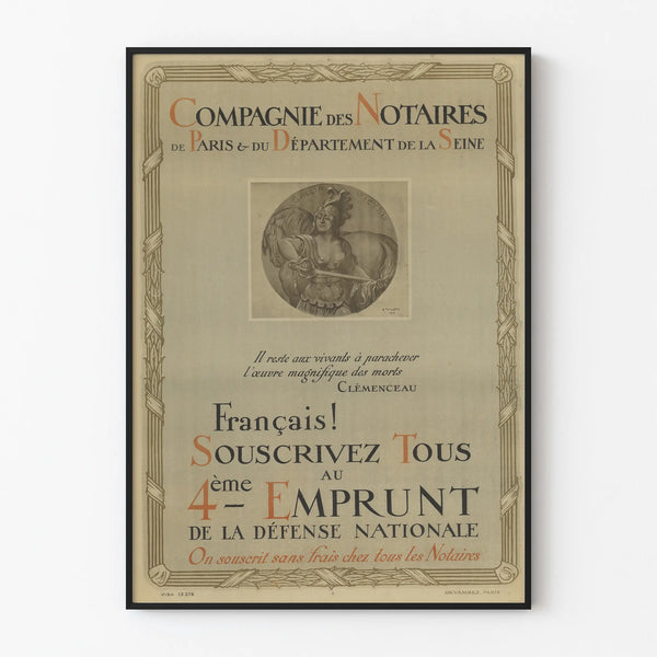 Vintage poster of the Fourth Loan for National Defense - Historic wall decoration