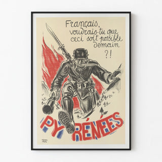 Vintage military poster « Pyrénées » by Pierre Mail