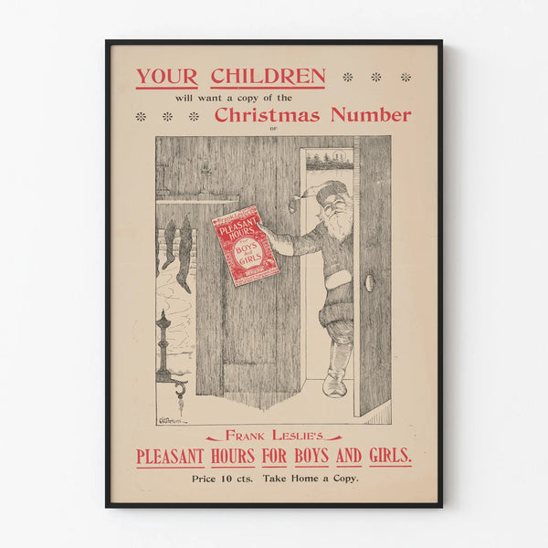 Vintage poster of Frank Leslie's Pleasant Hours for Boys and Girls