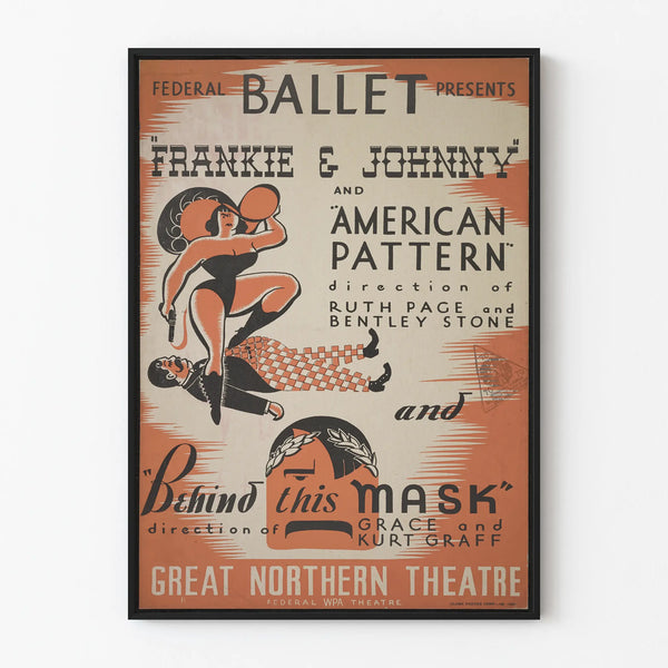 Vintage poster Ballet Frankie & Johnny wall decoration