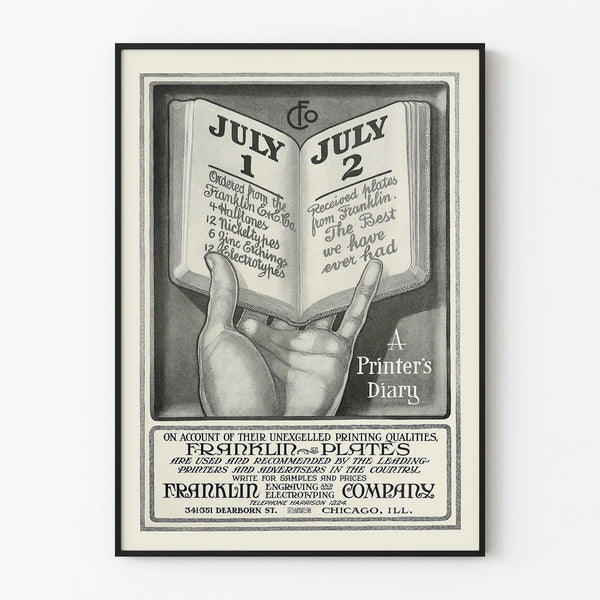 Vintage Franklin Plates advertising poster – Retro wall decoration