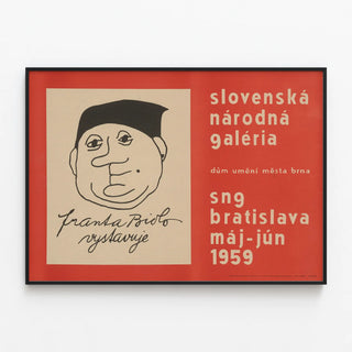 Franta Bidlo 1959 Artistic Exhibition Poster — framed artwork on a wall