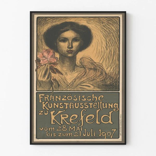 Vintage poster of French art exhibition in Krefeld 1907
