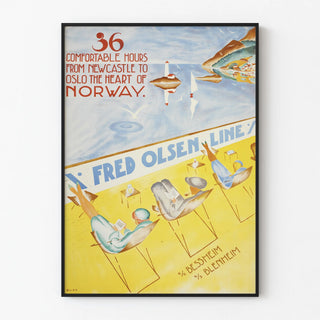Vintage Poster Fred Olsen Line - Cruise from Newcastle to Oslo