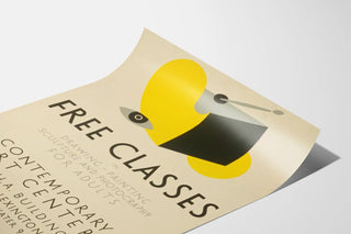 Vintage poster for free art classes for adults