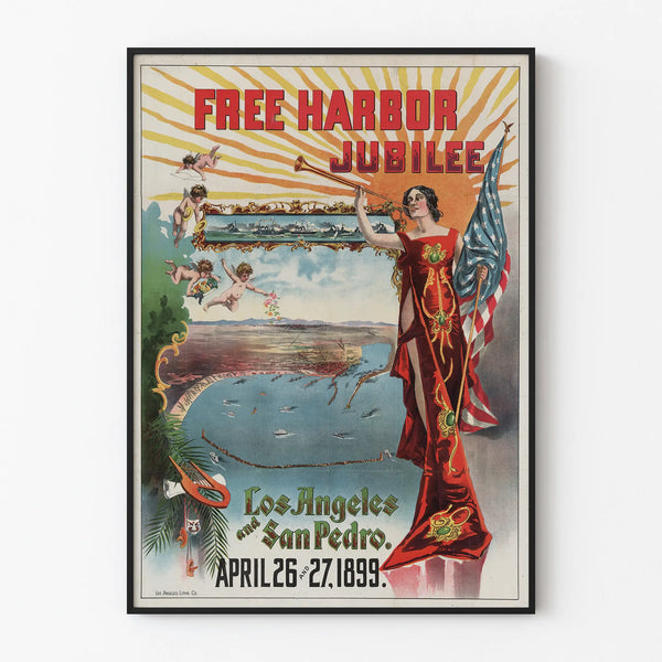 Vintage poster Free Harbor Jubilee Los Angeles San Pedro 1899