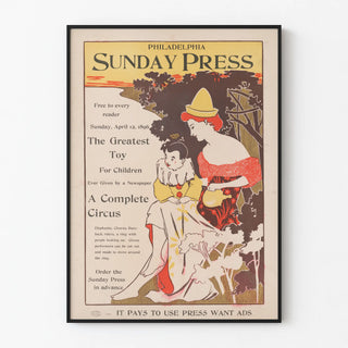Vintage poster Philadelphia Sunday Press 1896 - Circus for children