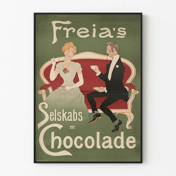 Vintage Freia's Chocolade poster for elegant wall decoration