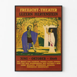 Vintage Poster of Open-Air Theatre Luzern Hertenstein 1909