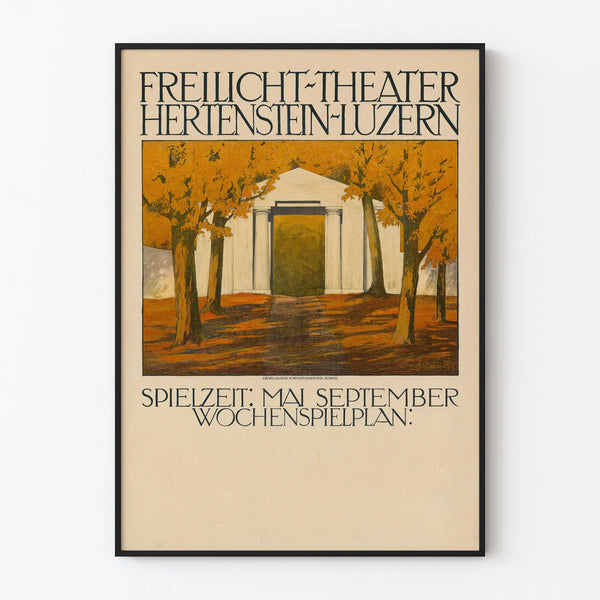 Vintage outdoor theater poster Hertenstein Lucerne