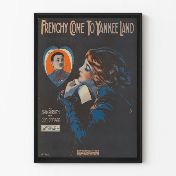 Vintage Frenchy Poster Come to Yankee Land Wall Decoration