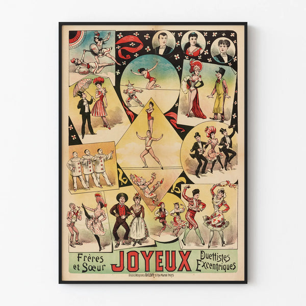 Vintage Poster Brothers and Sisters Happy - Artistic Wall Decoration