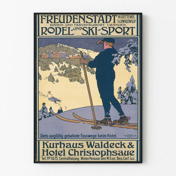 Vintage poster of Freudenstadt Black Forest Ski and Toboggan Sport