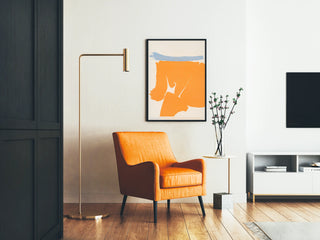 Abstract orange and blue poster Friedel Dzubas