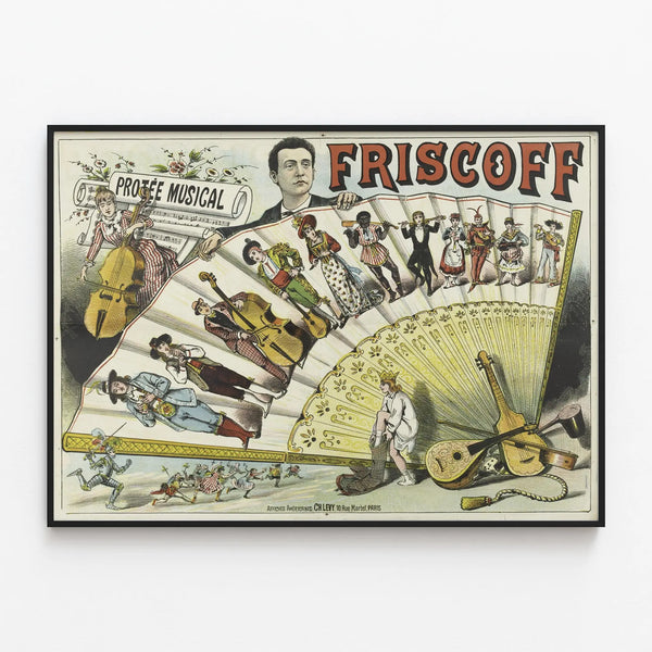 Vintage Friscoff Poster Musical Wall Decoration — framed artwork on a wall