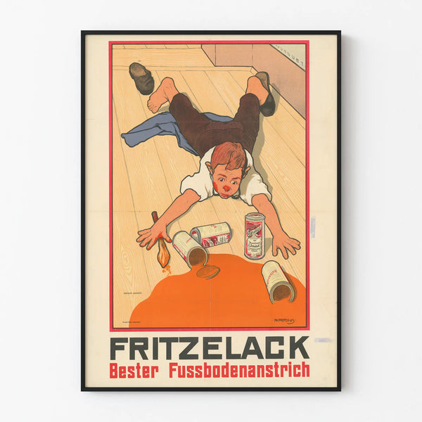 Vintage Fritzlack Bester Floor Coating Poster for Original Wall Decoration