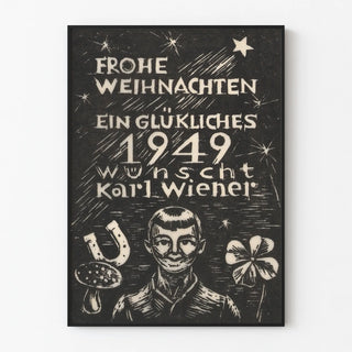 Vintage Christmas Poster 1949 - Retro German Greeting Card
