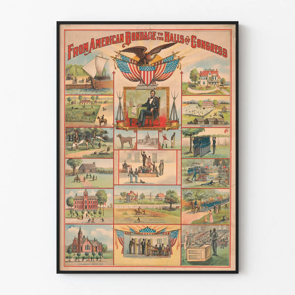 American historical poster: From slavery to Congress
