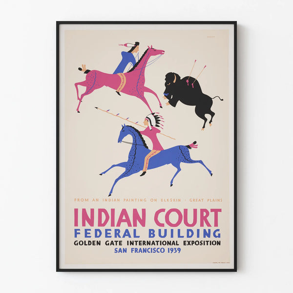 Vintage Indian Court Poster San Francisco Exposition 1939