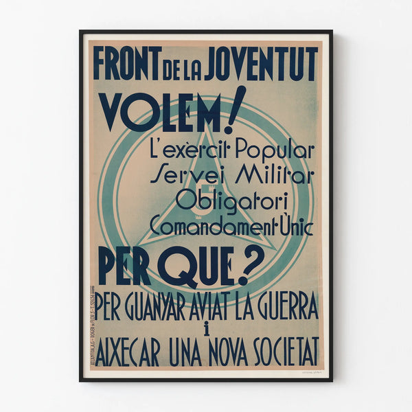 Poster Front de la Joventut - Mobilization for the People's Army