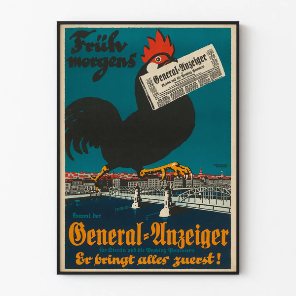 Vintage Poster Coq General-Anzeiger Wall Decoration