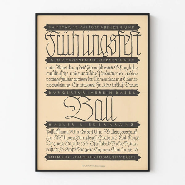 Vintage poster of the Spring Festival Ball 1922 in Basel