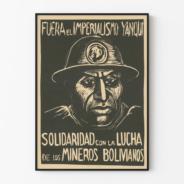 Poster 'Solidarity with Bolivian Miners' - Committed wall decoration