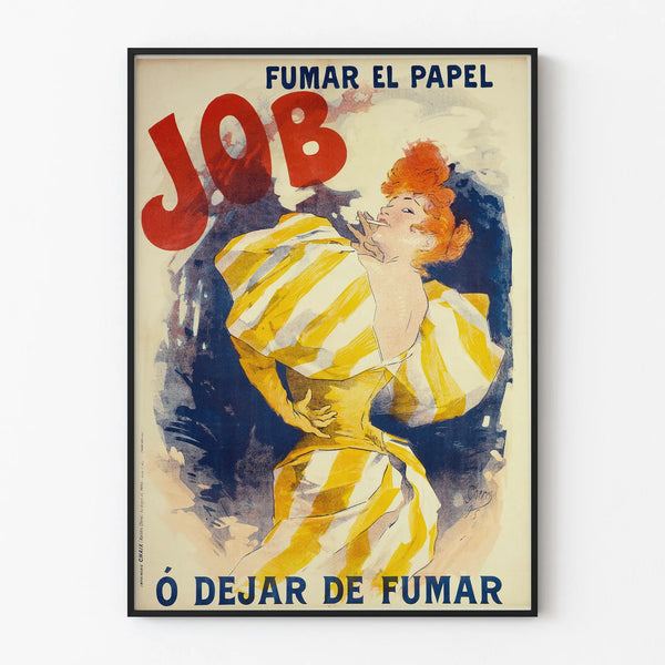 Vintage poster Fumar el papel Job - Retro wall decoration