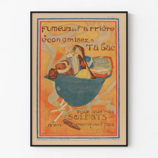 Vintage Poster Smokers in the Rear - Save on Tobacco