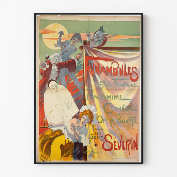 Vintage Poster of Tightrope Walkers - Theater and Pantomime Wall Decoration