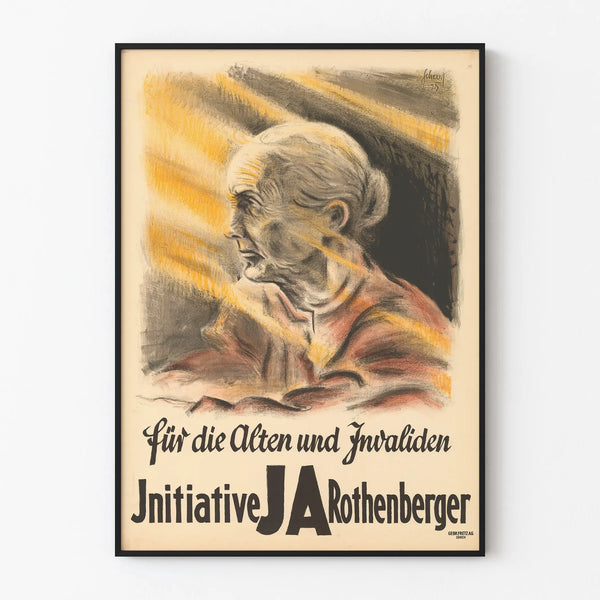 Vintage poster for social initiative for the elderly and disabled