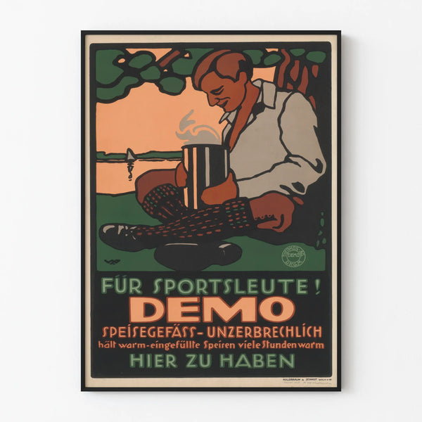 Vintage Wall Decoration Poster Containing Sports Insulated Bottle