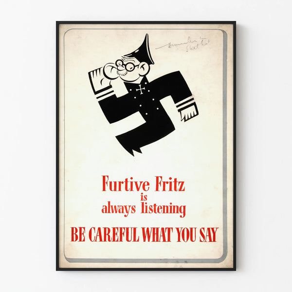 Vintage Poster Furtive Fritz Still Listening