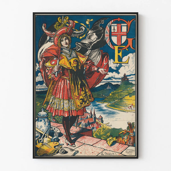 Vintage German Exhibition Poster - Historic Wall Decoration