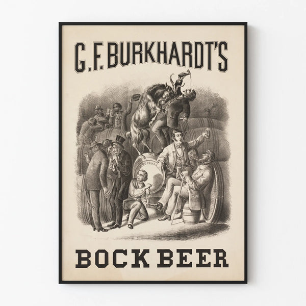 Vintage Poster G.F. Burkhardt's Bock Beer – Brewery Wall Decoration