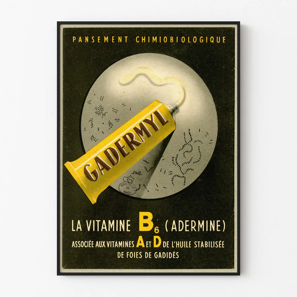 Vintage Poster GADERMYL Biological Chemical Bandage Vitamin B6