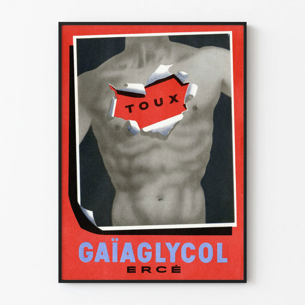 Vintage Advertising Poster Gaïaglycol Toux