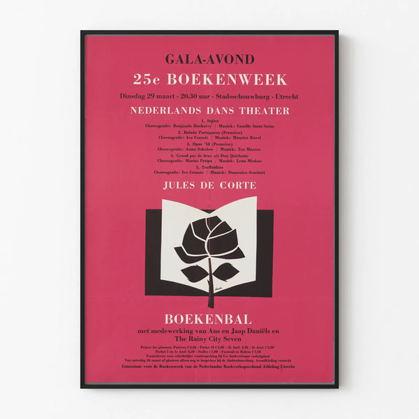Vintage poster Gala-Avond 25th Book Week Utrecht