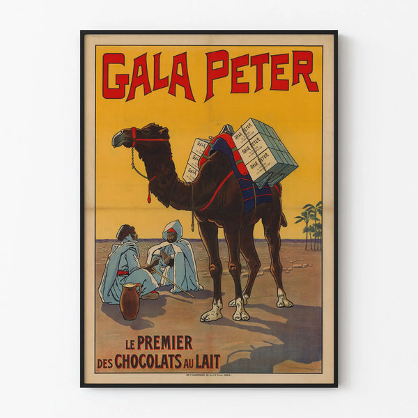 Vintage poster Gala Peter Milk Chocolates with camel