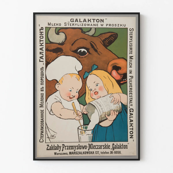 Vintage poster of powdered milk Galakton wall decoration