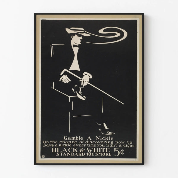 Vintage Black & White Poster - Retro Wall Decoration in Black and White