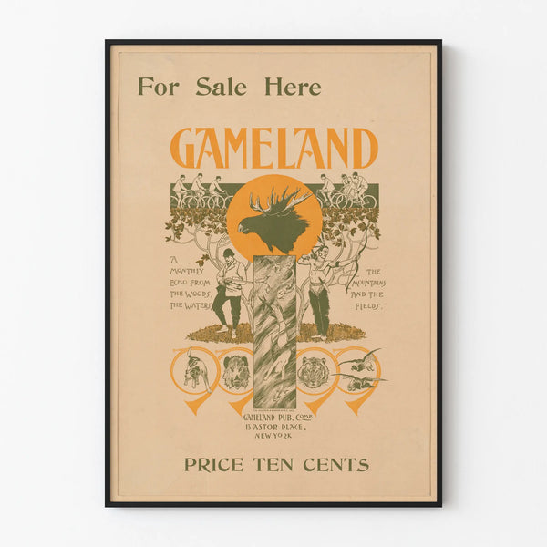 Vintage Gameland Poster - Nature and Adventure Wall Decoration