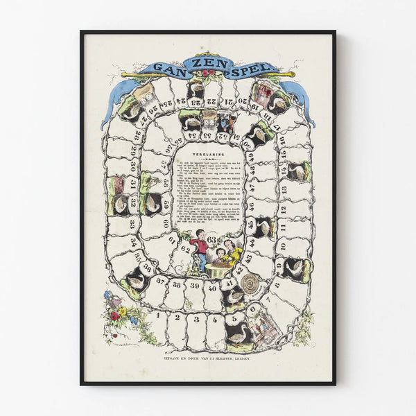 Decorative Poster Old Goose Game Ganzenspel