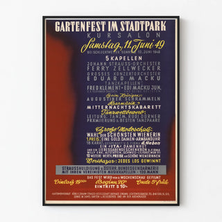 Vintage Garden Festival Poster Kursalon 1949